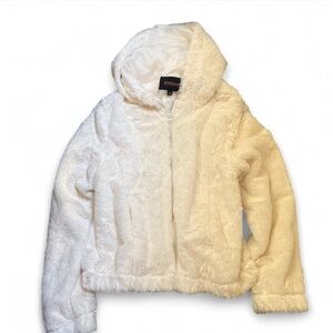 Ambiance Cream Fuzzy Hooded Jacket